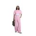 Women's Clothing Solid Color Round Neck Short Sleeved Women's Sweatshirt Fashion Casual Wide Leg Pants Suit_ecoleips.com