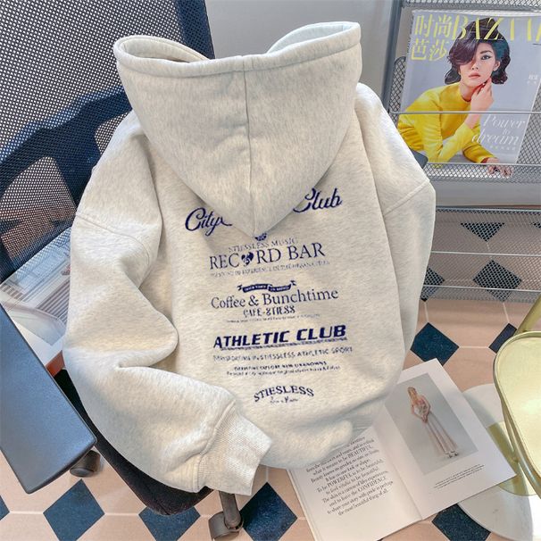 cotton Composite Milk Silk 320g, Silver Fox Fleece 420g, Round Neck, Double Hood, Loose-fitting Sweatshirt_ecoleips.com