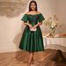 Vintage Off-Shoulder Sequin Dress - Elegant Glamorous Bodycon Party Evening Gown_ecoleips.com