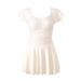 Conservative Slimming One-Piece Swimsuit Women's Sexy Skirt Style High End Vacation Hot Spring Swimwear Short Sleeve Polyester_ecoleips.com