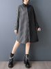 Patchwork Stripe Oversized Shirt Dress For Women Spring Autumn New Long Sleeve Loose Casual Vintage Dress Elegant Clothes 2026_ecoleips.com