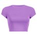 New Solid Color Women's Summer Short Round-neck Top, DIY With Pictures Is Accepted_ecoleips.com