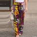 Vintage Women Drawstring Trousers Spring Autumn Fashion Floral Printed Wide Leg Pants Ladies Casual Loose Long Pantalones_ecoleips.com