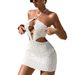 Women's Clothing Strapless Halter Neck Beach Dress Beaded Cutout Sexy Vacation Vibe Backpack Style Hip Revealing Knitted Swimsuit Cover Up_ecoleips.com