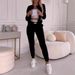 Women's Clothing Solid Color Slim All Match Long Sleeved Trousers Suit_ecoleips.com