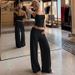 Women's European American Style off Shoulder Camisole Top High Waisted Straight Leg Pants Two Piece Set Summer New 2026_ecoleips.com