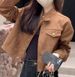 Women’S Short Suede Jacket – Premium Velvet-Touch Coat (Cropped, Button Closure, S-2xl, Khaki/Brown, Fleece-Lined Option)_ecoleips.com