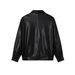 Women's Pu Leather Biker Jacket - Stylish Loose Fit Motorcycle Coat With Faux Protein Leather, Korean Streetwear Fashion_ecoleips.com