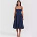 In Stock 2024 Summer Niche Style Patchwork Casual Slip Dress, Solid Color, Waist-cinching, Slimming, Large Hem Dress_ecoleips.com