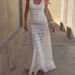 Talenza White Lace Maxi Skirts Sexy See Through Lace Patchwork Loose Skirt Fashion Party Vacation High Waist Elegant Women Skirt_ecoleips.com