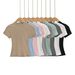 Women's Clothing Basic Round Neck Short Sleeve Elastic Slim Shoulder T Shirt Women's Elastic Tight Short Sleeve Top_ecoleips.com