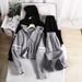 Women's Waffle Knit Zip-Up Hoodie & Wide Leg Pants Set - Trendy Casual Two-Piece Outfit For Spring & Fall_ecoleips.com