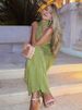 Mozision Halter Strapless Sexy Maxi Dress For Women Fashion Green Off-shoulder Backless Sleeveless Bodycon Elegant Long Dress_ecoleips.com