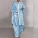 Women's Clothing New Style Casual Loose Solid Color Shirt Suit Wide Leg Pants Two Piece Set_ecoleips.com