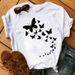 Summer European And American Fashion Geometric Pattern White Printed One-piece Base Shirt Plus Size Women's Short-sleeve_ecoleips.com