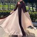 Stand Up Collar Zipper Trumpet Chiffon Sleeves Long Temperament Elegant Big Swing Dress_ecoleips.com