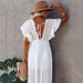 Boho Button Front Cover Up Dress With Belt - Beach Sun Protection Kimono Cardigan For Women_ecoleips.com