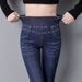 2025 Spring New High-Waisted Black Jeans For Women, Elastic Waist, Slim Fit, Cotton Stretch, Leg-Lengthening, High_ecoleips.com