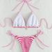 Women's Clothing Sexy Ins Striped Straps Lace Up Love Swimsuit Bikini_ecoleips.com