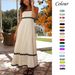 Women's splicing elegant sling tube top oversized swing dress_ecoleips.com