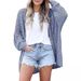 European And American Summer New 2025 Loose Solid Color Hollow Out Knit Cardigan, Foreign Trade Sweater For_ecoleips.com