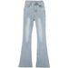 2025 New Guangzhou Xintang Washed Blue Micro Flare Jeans For Women, High Waist, Slimming, Height-Enhancing, Cotton_ecoleips.com