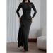 Y2k-Style Short-Sleeved Dress With A Long Skirt, Perfect For Women's Autumn/Winter Wear_ecoleips.com