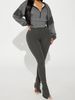 Women's Clothing Autumn And Winter Fashion Long Sleeved Hooded Patchwork Tops Slim Elastic Striped Split Trousers_ecoleips.com