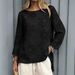 2026 Cross-Border Foreign Trade Clothing Independent Site Spring New Solid Color Floral Loose Long-Sleeve Top_ecoleips.com