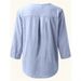 Women's Clothing Bohemian V-Neck Blouse | Lightweight Crinkle Chiffon Shirt With Roll-Up Sleeves – Airy Sky Blue & Versatile Layering Piece_ecoleips.com