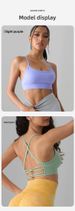 European New Cross Back Yoga Bra Women's Yoga Clothes Top Sports Underwear Outdoor Running Fitness Bra_ecoleips.com