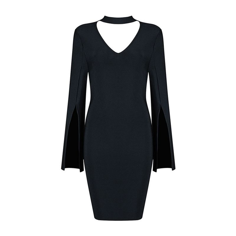 Women's Clothing Trumpet Sleeve Dress High End Business Dress Female Daily Wear Bandage Dress_ecoleips.com