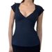 Girl's Style Short-sleeved Top With Tie-up Bow, Waist-cinching, Slimming, Sexy V-neck, Casual And Versatile_ecoleips.com