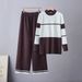 Women's Unique Color Block Knitwear round Neck Base Layer Top Spring Autumn Style in Stock Real Photos_ecoleips.com