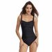 Women's Clothing Solid Color One Piece Swimsuit Women's Sling Conservative Triangle One Piece Swimsuit_ecoleips.com