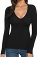 New Autumn/Winter Knit Long Sleeve Slim Fit Top With V-Neck, Fshionble Sexy Bse Shirt For Amzon In Europe Nd_ecoleips.com