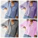 Women's Clothing Autumn New Striped Cardigan Top Loose Casual Long Sleeved Shirt Female_ecoleips.com