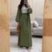 Muslim Knitwear"Modest Two-Piece Set – V-Neck Long Sleeve Top With Flowy Midi Skirt (XS-XXXL)"_ecoleips.com