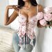Cross-border Summer Fresh And Sweet Floral Print Cross-tie Underwire Slim-fit French Sexy Camisole 881807_ecoleips.com