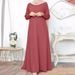 Women's Clothing Ethnic Clothing Solid Color Loose Pullover Leisure Elegant Long Sleeved Minimalist Dress_ecoleips.com