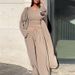 Summer New Women's Three Piece Set Style Casual Long Coat With Suspender Tie Wide Leg Trousers_ecoleips.com