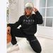Women's Printed Two Piece Tracksuit, Long Sleeve Pullover Top And Drawstring Waist Pants, Casual Sportswear For Spring And Fall_ecoleips.com