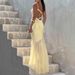 Women's Clothing European And American One Shoulder Sleeveless Backless Dress For Women Sexy Mesh Long Gown With Straps_ecoleips.com