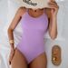 Aria Basics 2025 New European And American Cross-Border Solid Color One-Piece Swimsuit For Women, Conservative Swimwear, Bikini_ecoleips.com