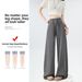 Summer New Style High-Waisted Drawstring Ice Silk Cooling Sun Protection Pants Women's Casual Floor Length Sports Fitness Yoga Pants_ecoleips.com