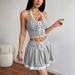 Women's Clothing Casual Sportswear Suits Summer Lace Lace Short Skirt Women's Clothing Halter Neck Sling Two Piece Suit_ecoleips.com