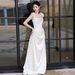 French-style Satin Light Bridal Gown With A High-end Feel, Engagement Dress, Elegant Banquets, Simple White For_ecoleips.com