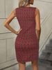 Womens V Neck Sleeveless Bodycon Dress Floral Print High Waist Ruffled Summer Dress Lightweight Sexy Vacation Outfit_ecoleips.com