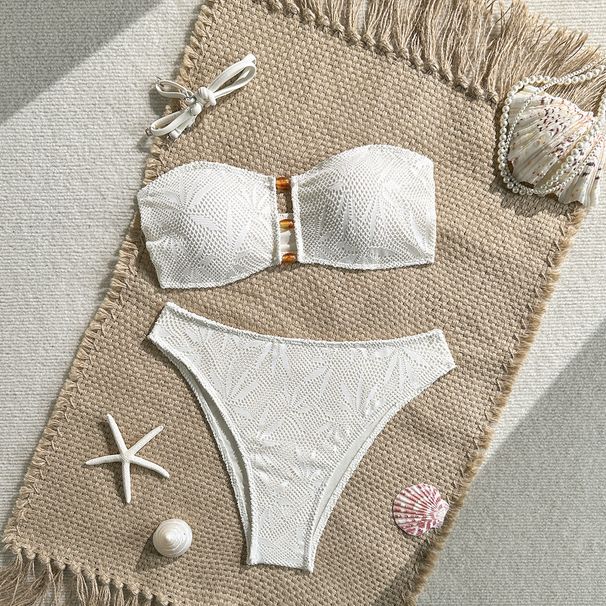 Women's Clothing Modern Stripe Bikini Set Two-Piece Swimsuit Trendy Color Block Beachwear For Women_ecoleips.com