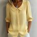 Voya 2026 Cross-Border Spring Women's Peter Pan Collar Short-Sleeve Button Cardigan Shirt_ecoleips.com